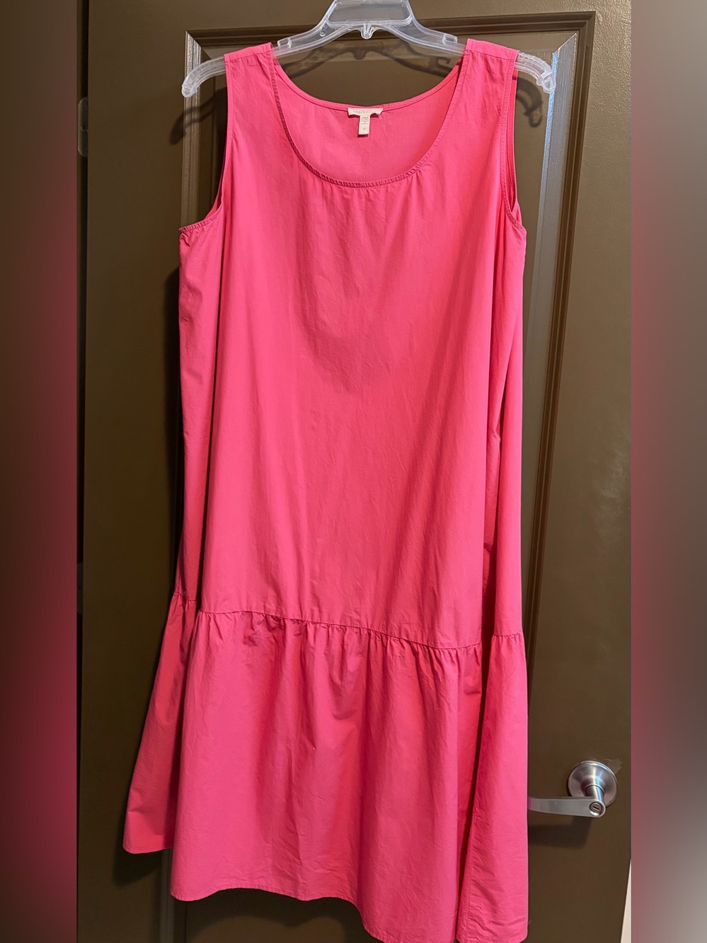 Eileen Fisher Bright Pink Sleeveless Tiered Dress